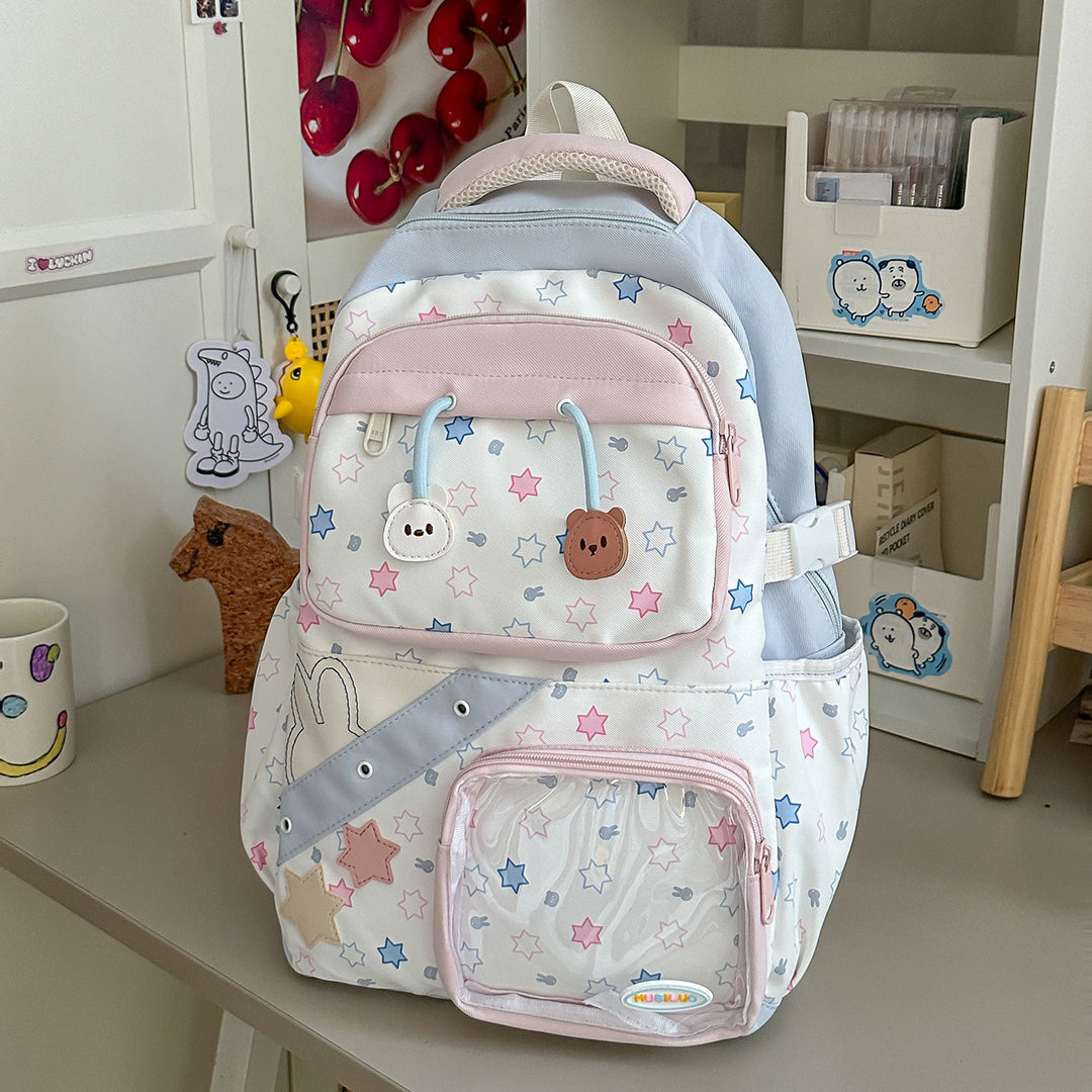 Playful Embroidered Star-Themed Backpack Stornfield