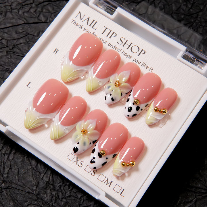 Floral Accented Press-On Nails