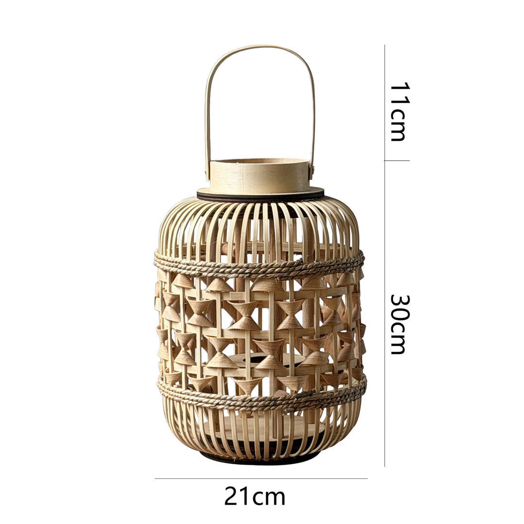 Decorative Lantern made of woven bamboo Stornfield