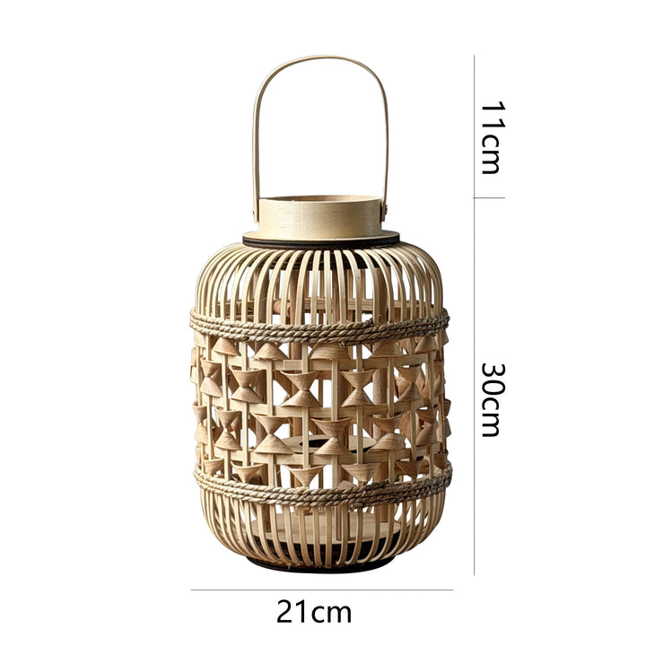 Decorative Lantern made of woven bamboo Stornfield
