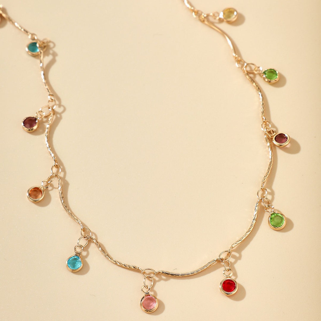 Gold-Plated Gemstone Charm Necklace Stornfield