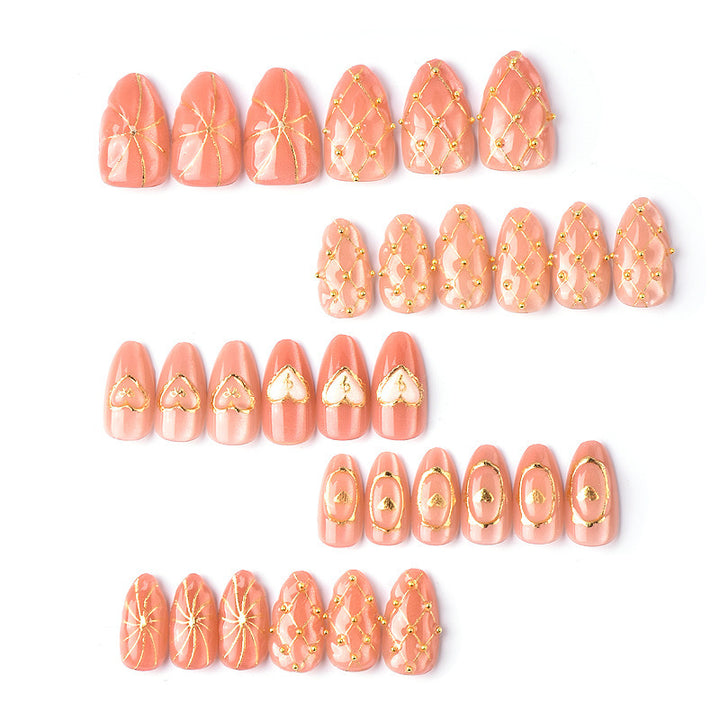 Decorative Gold Accent Press-On Nails