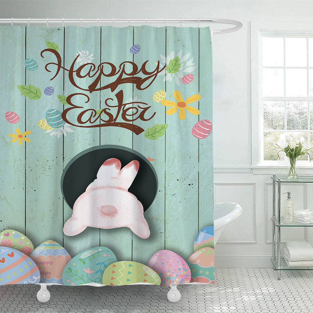Whimsical Bunny Print Shower Curtain Stornfield
