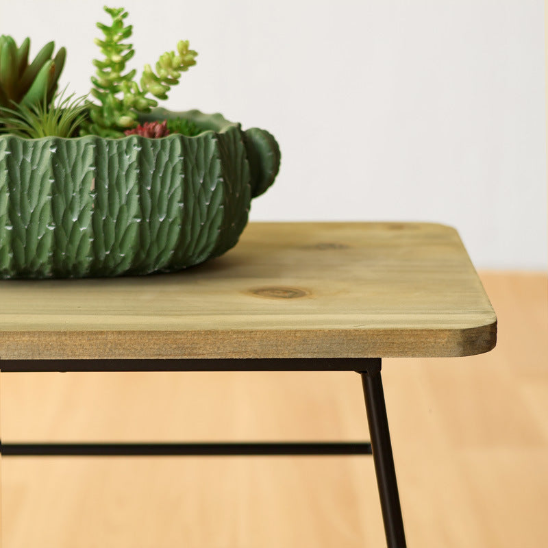 Modern wooden stool with metal frame Stornfield