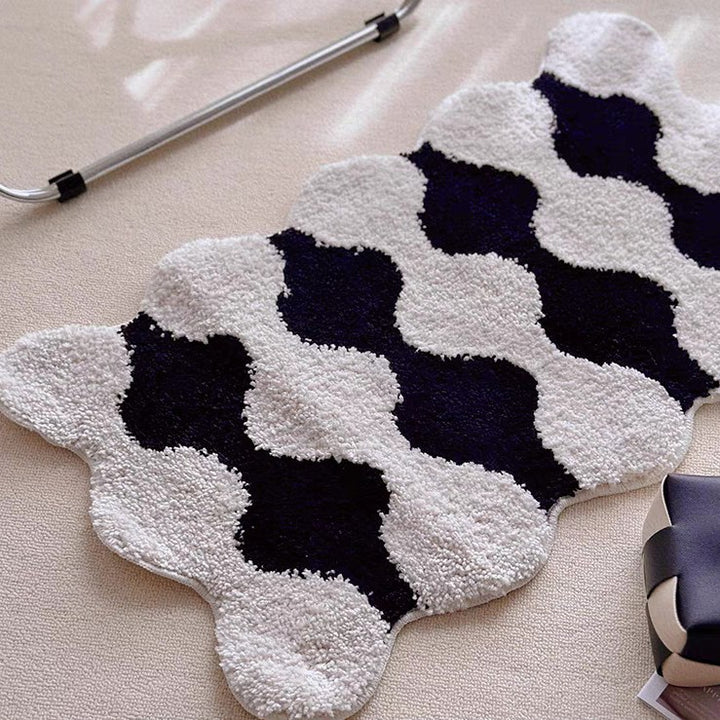 Sculpted Scalloped Plush Geometric Tufted Area Rug