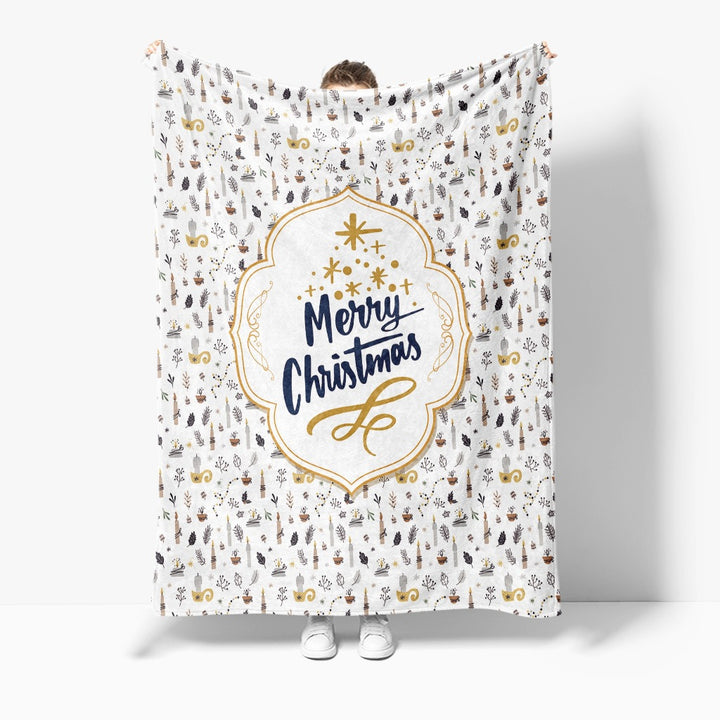 Festive Holiday-Themed Fleece Throw Blanket