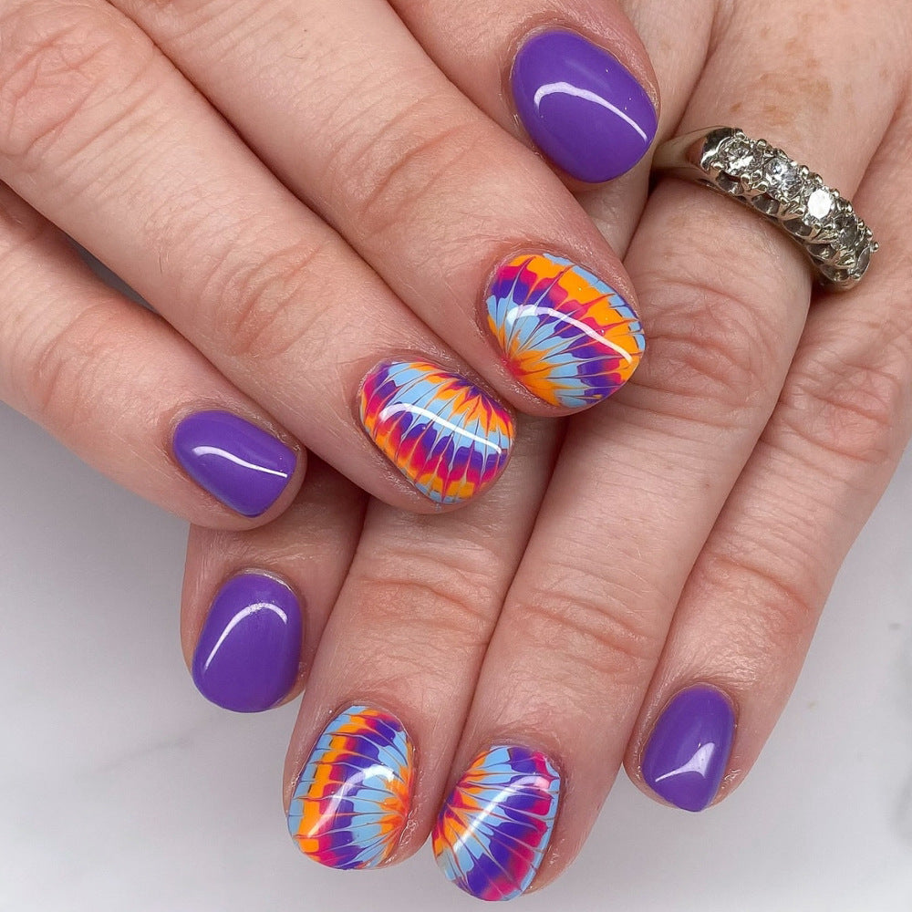 Artistic Tie-Dye Press-On Nails Stornfield