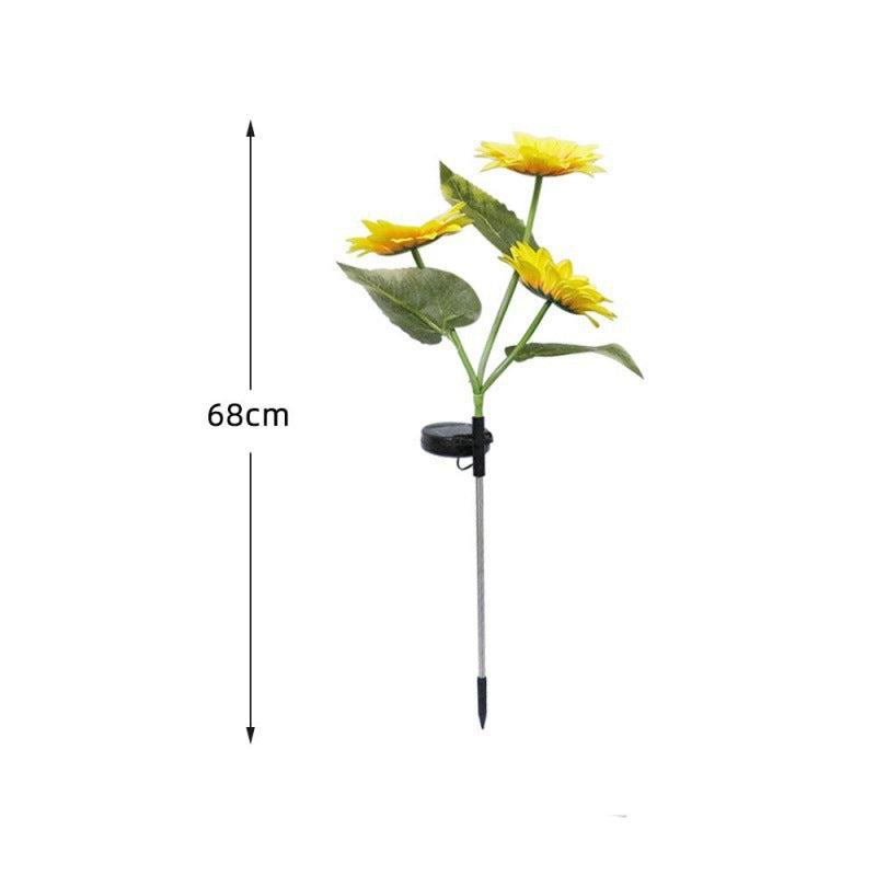 Lifelike Sunflower LED Garden Stake With Dusk-To-Dawn Sensor And Weatherproof Ground Spike Stornfield