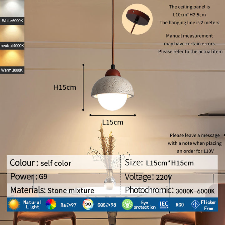 Stone Mixture Pendant Light