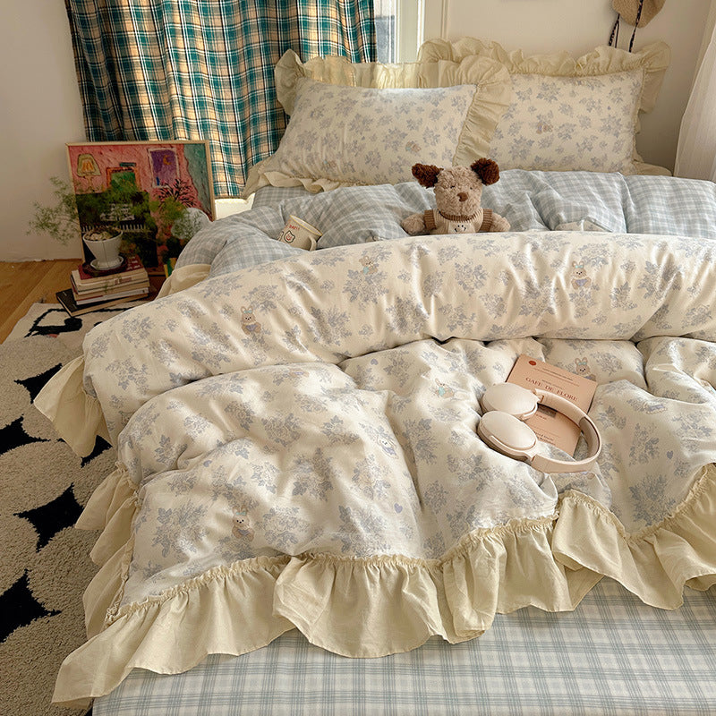 Playful Bunny-Themed Duvet Cover Set