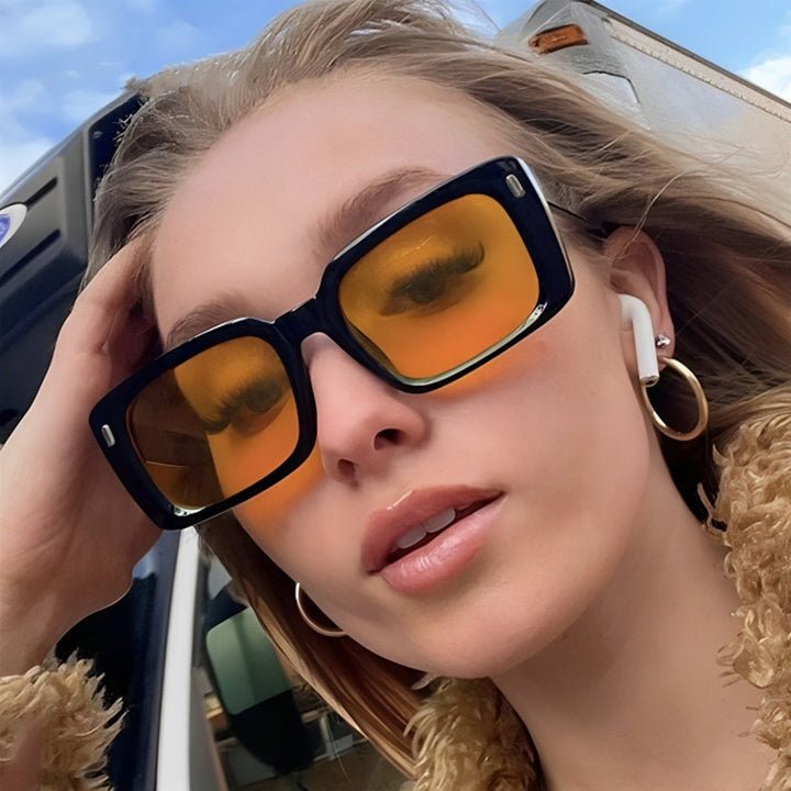 Women's Fashion Square Sunglasses with Matt Frame and UV Protection Stornfield