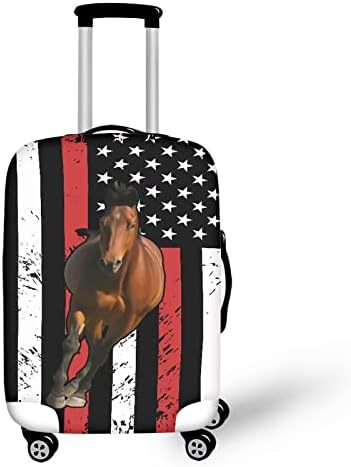 Unisex nano elastic suitcase cover with horse and sunflower motif, stretchable stretch protection for hard shell trolley with zipper Stornfield