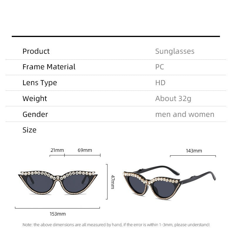 Women's extravagant cat-eye sunglasses with glamorous crystal embellishments Stornfield
