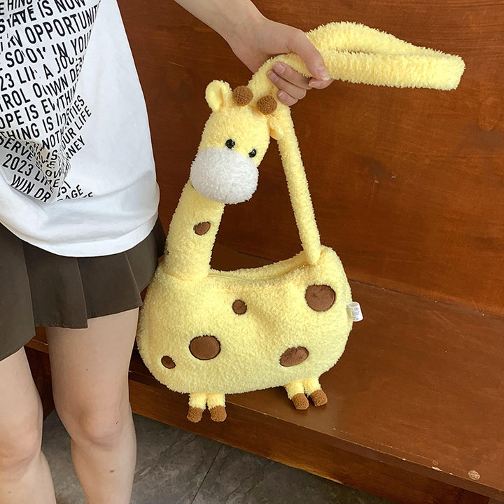 Plush Shoulder Bag in Giraffe Design Stornfield