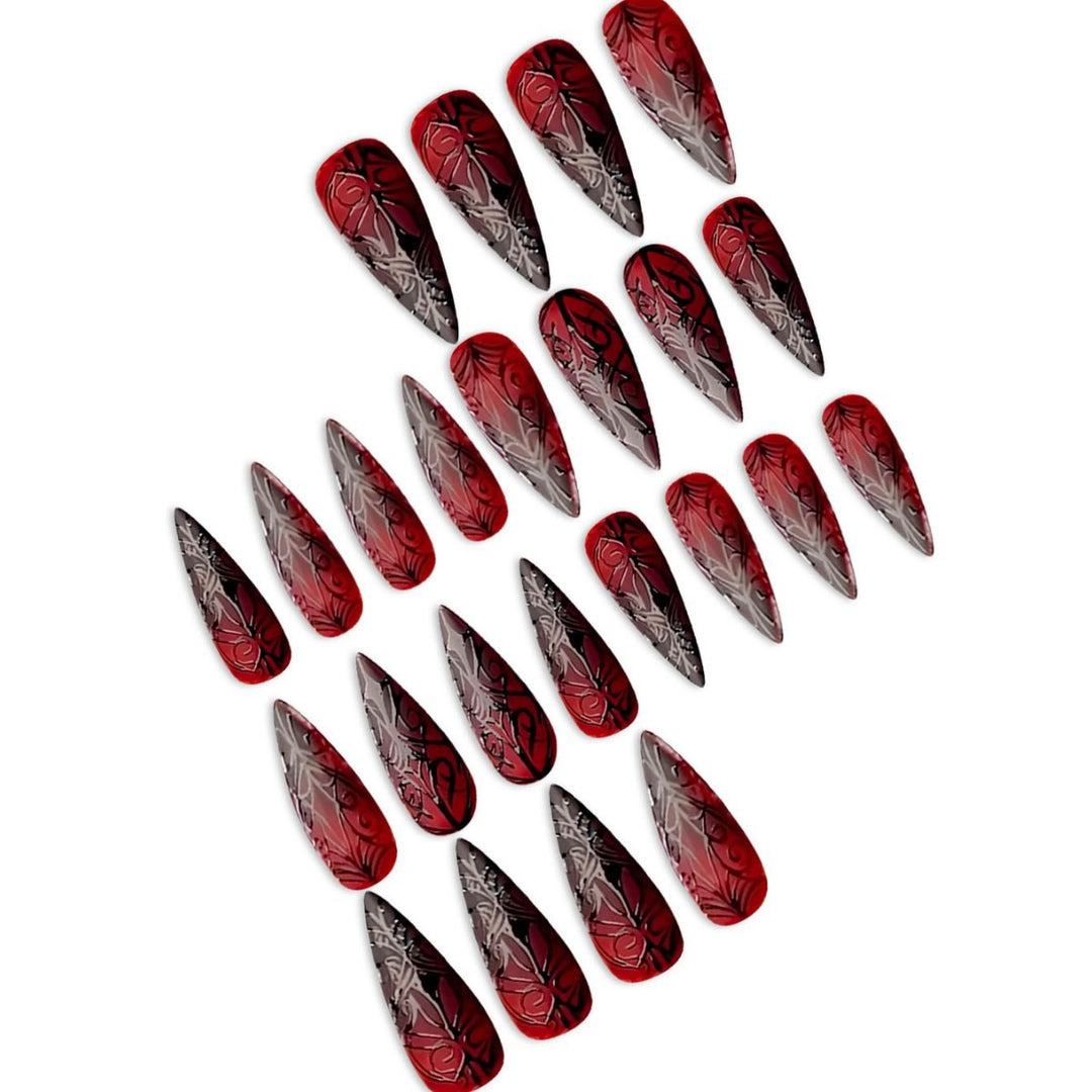 Gothic Stiletto Press-On Nail Art Set Stornfield