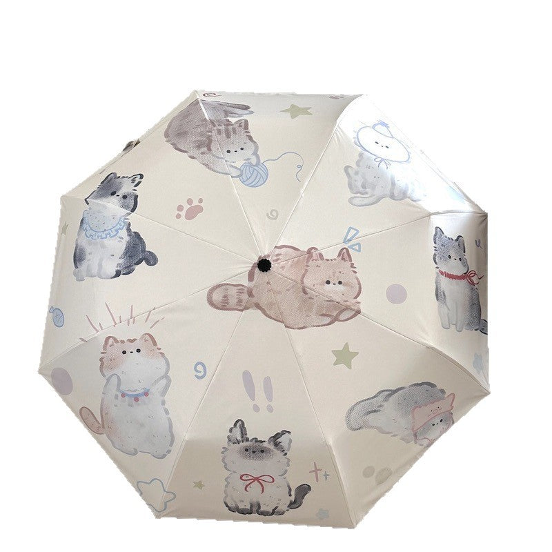 Women's Foldable Umbrella with Charming Cat Pattern Stornfield