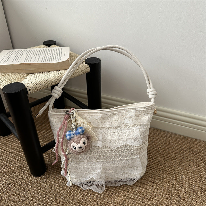 Elegant Lace-Embellished Handbag
