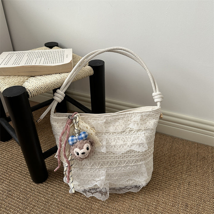 Elegant Lace-Embellished Handbag