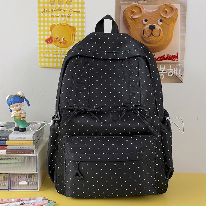 Stylish Polka Dot Patterned School Backpack Stornfield