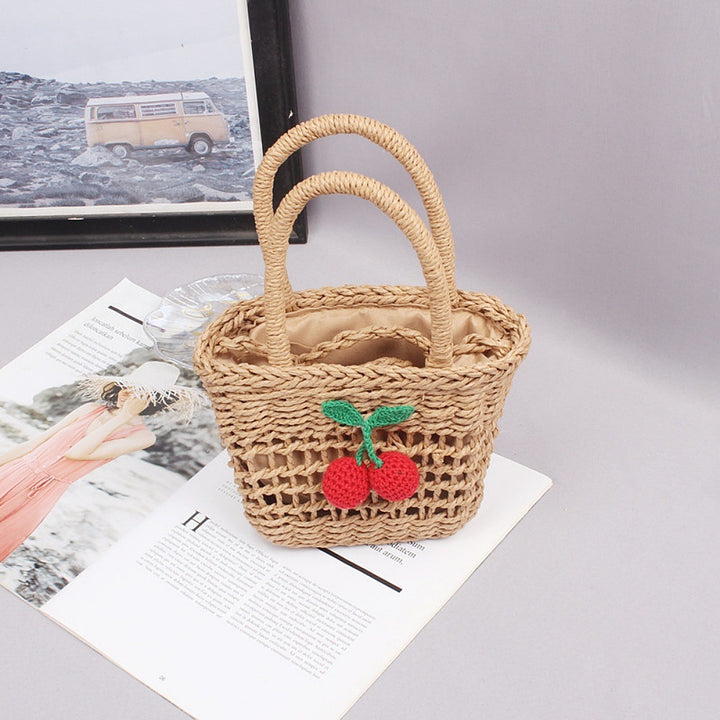 Basket bag with hand-knotted appliqués Stornfield