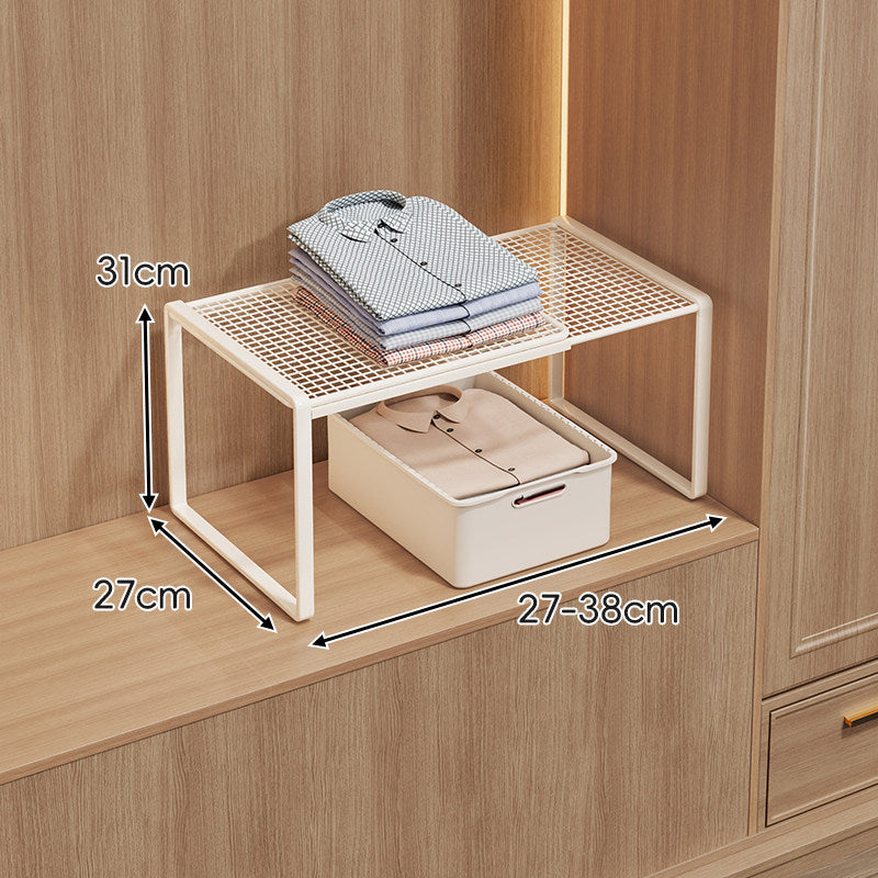 Adjustable Mesh Shelf Riser for Closet Countertop and Cabinet