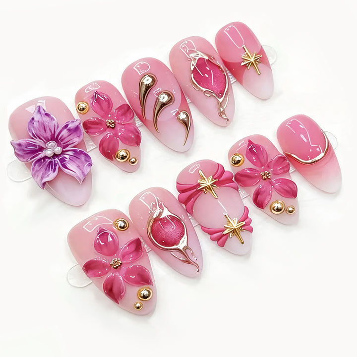 Elegant Artificial Nail Collection with Glitter Motifs Stornfield