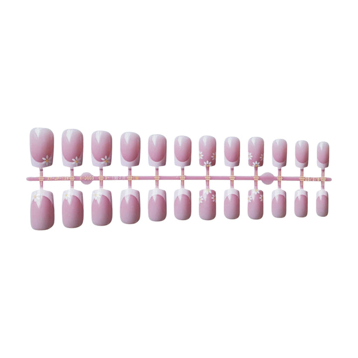 Elegant French Tip Floral Nail Art Design