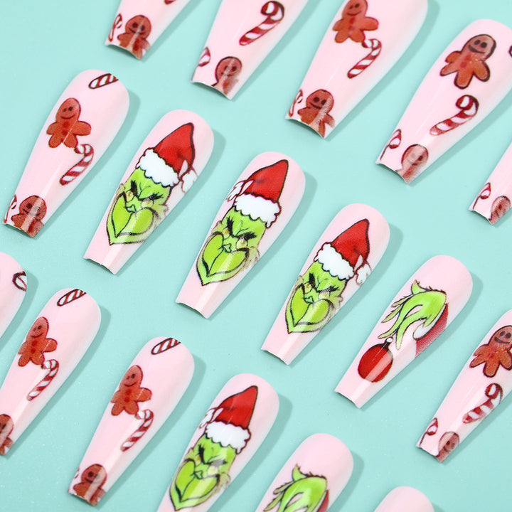 Artificial nail tips with festive Christmas designs Stornfield