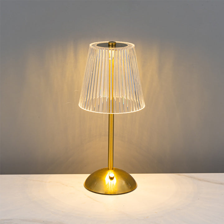 Crystal-Accented Modern Table Lamp
