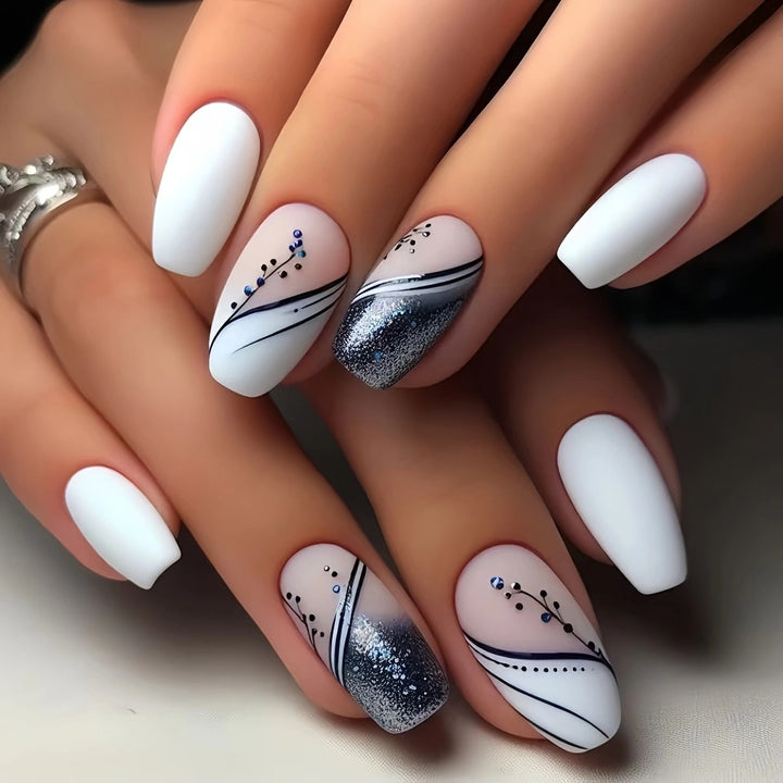 Floral Art Acrylic Nail Set Stornfield
