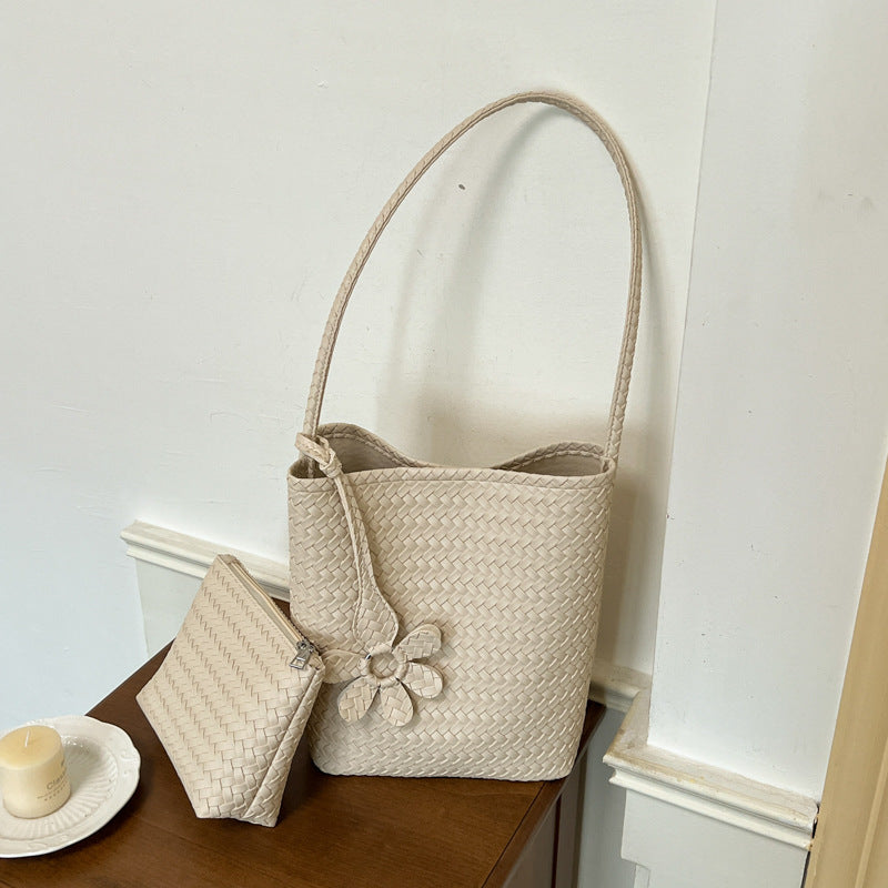 Woven Leather Elegance Tote