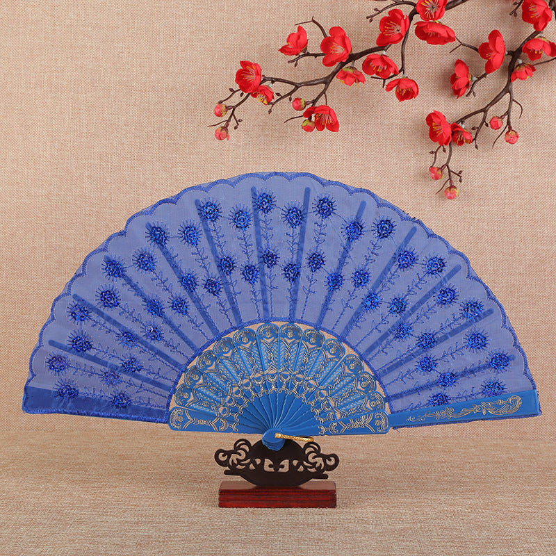 Women's folding fan with artistic decorations Stornfield