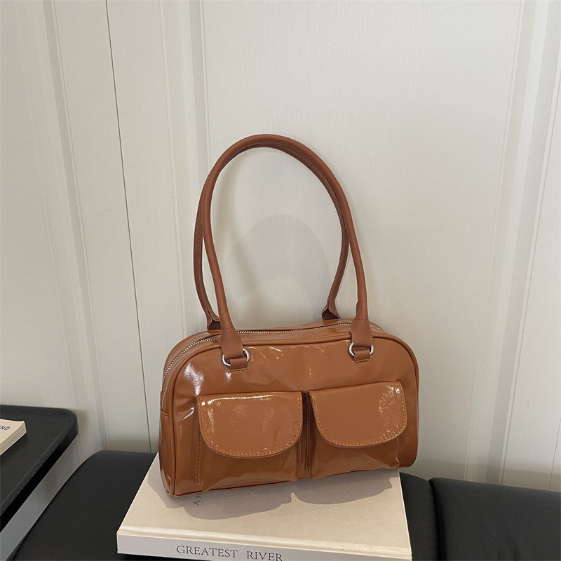 Stylish Patent Leather Handbag