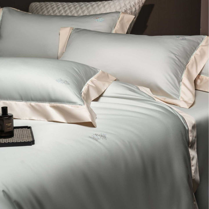 Luxury Hotel-Grade Sateen Duvet Cover Set with Oxford Flange