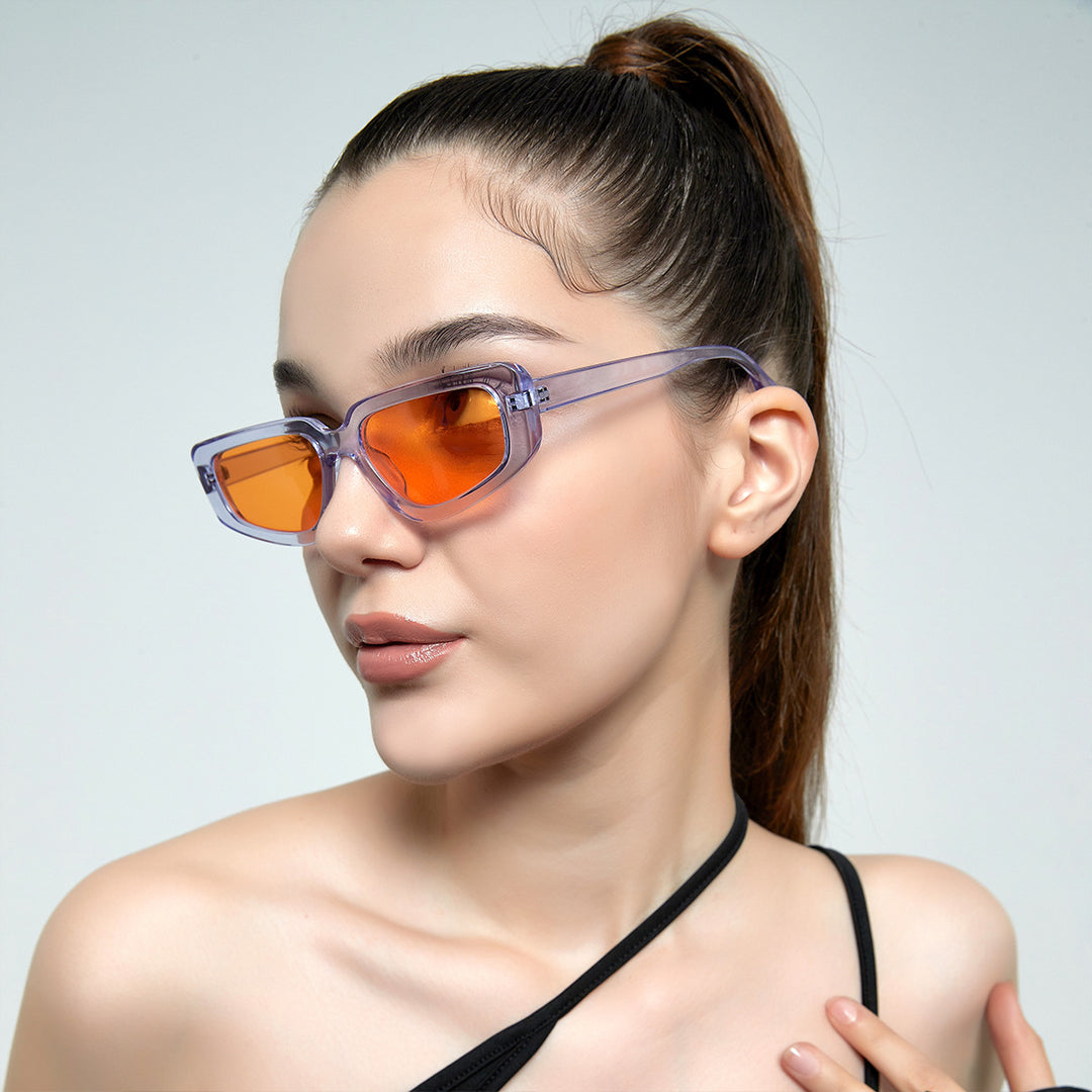 Women's stylish square sunglasses with modern high-gloss plastic frame Stornfield