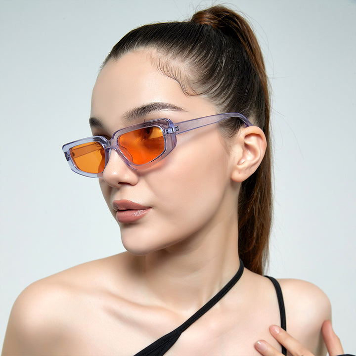 Women's stylish square sunglasses with modern high-gloss plastic frame Stornfield
