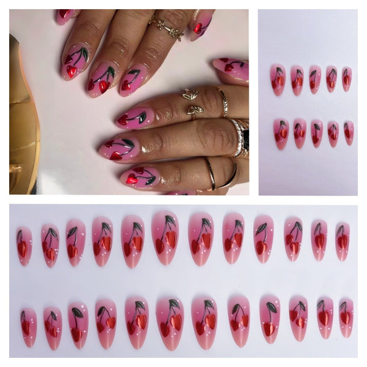 Artifical Nail Art with Cherry Design Stornfield