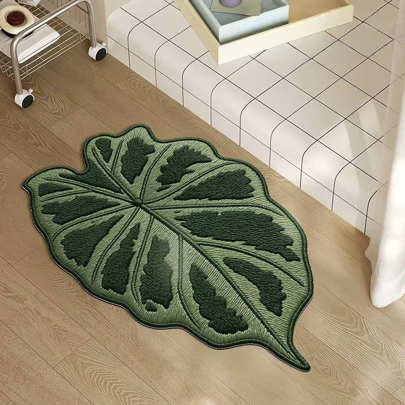Monstera Leaf Shaped Floor Mat Stornfield