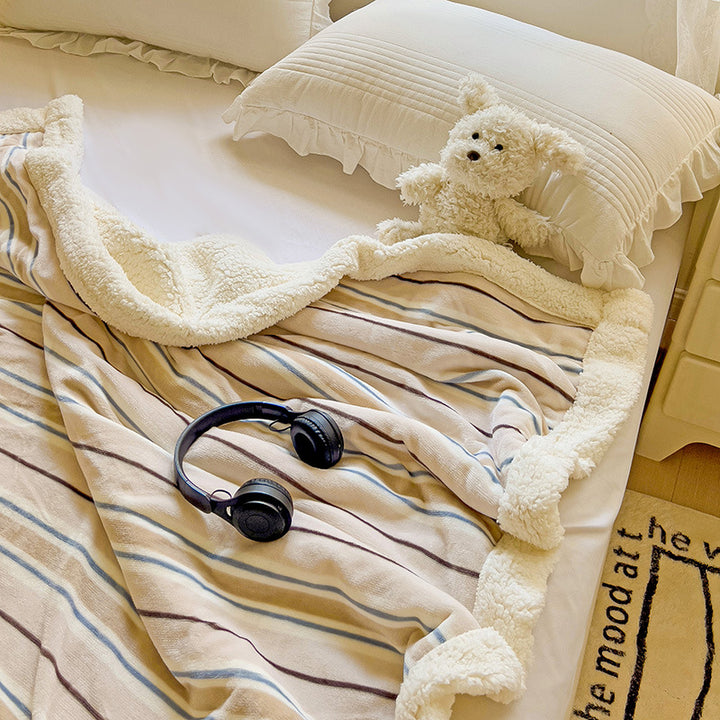 Sherpa Reversible Plush Throw Blanket