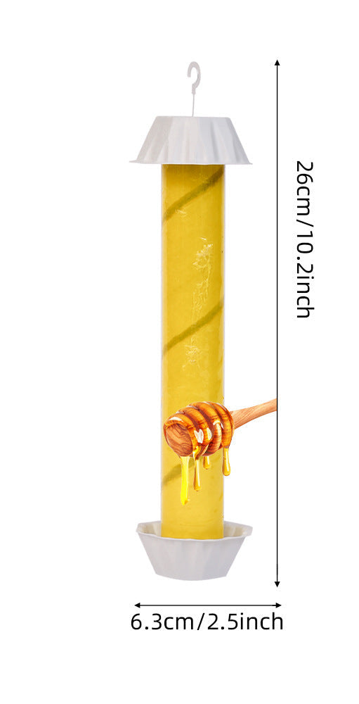 Hanging suet cylinder bird feeder with protective cap and drainage tray Stornfield