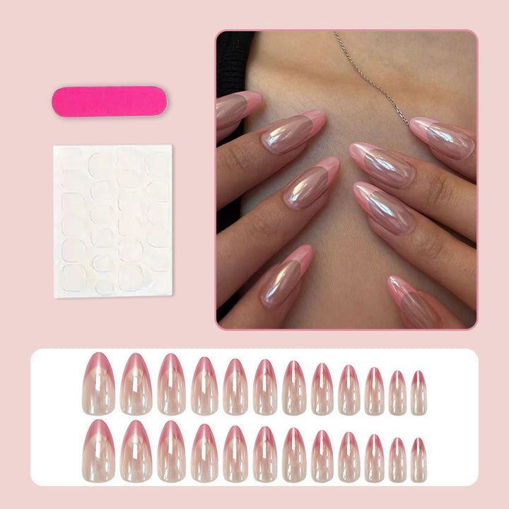 Acrylic nail set with elegant pointed shapes and glossy accents Stornfield