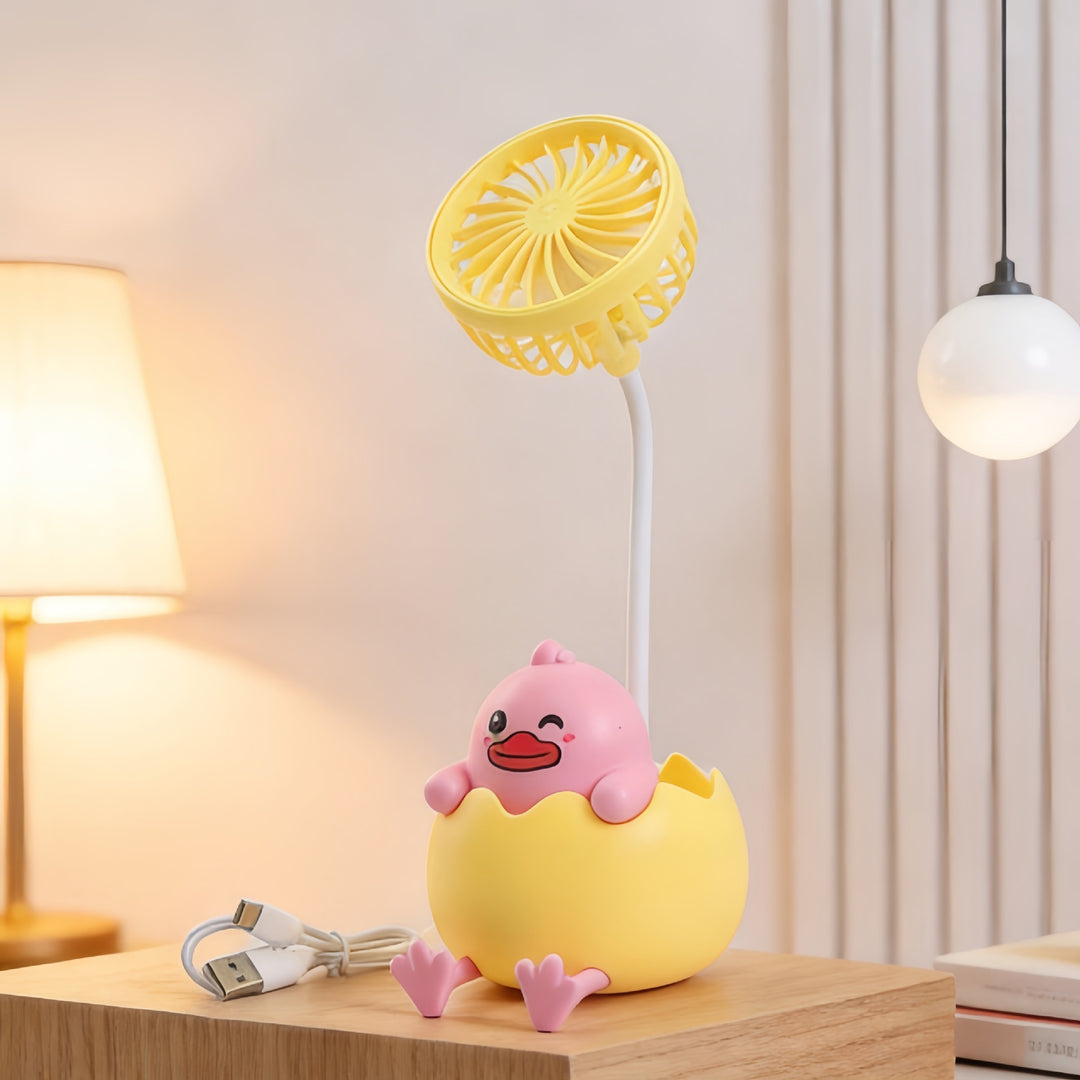 Ladies desk lamp with integrated mini fan Stornfield