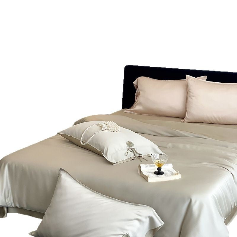 Luxury Satin Bedding Set with Duvet Cover Pillowcases and Fitted Sheet