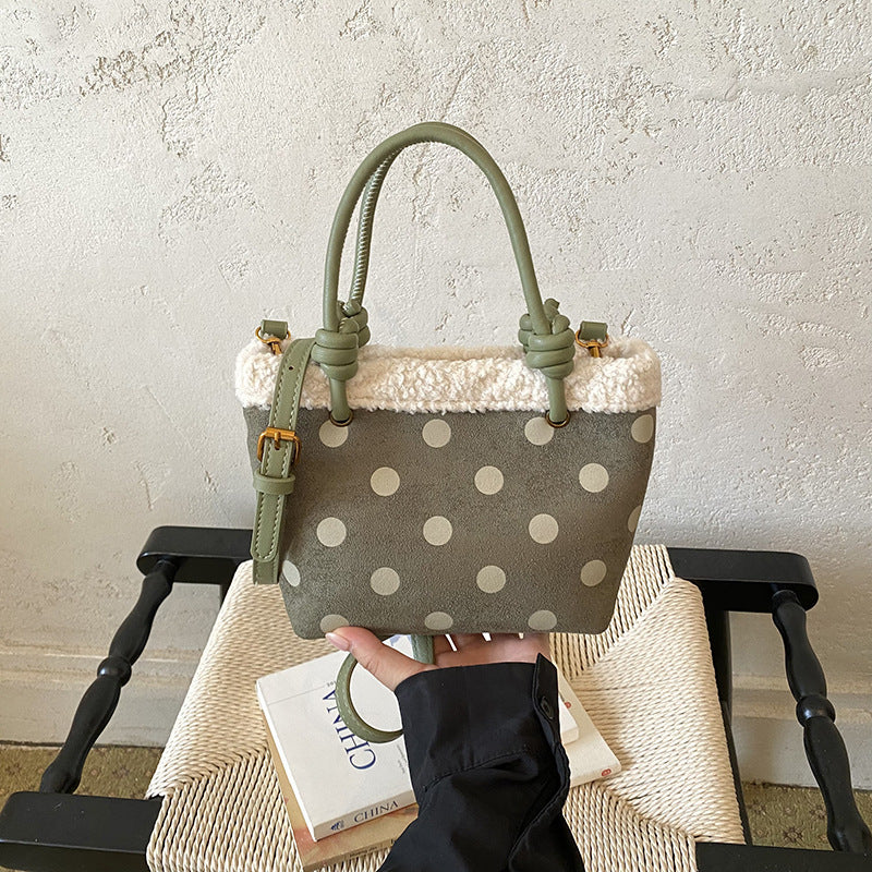 Polka Dot Plush Handbag