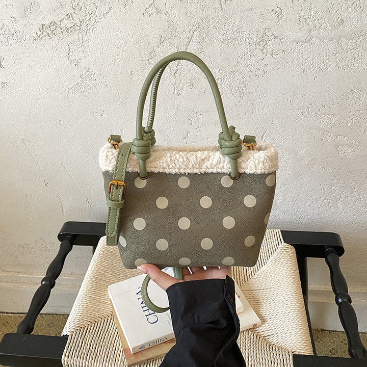 Polka Dot Plush Handbag