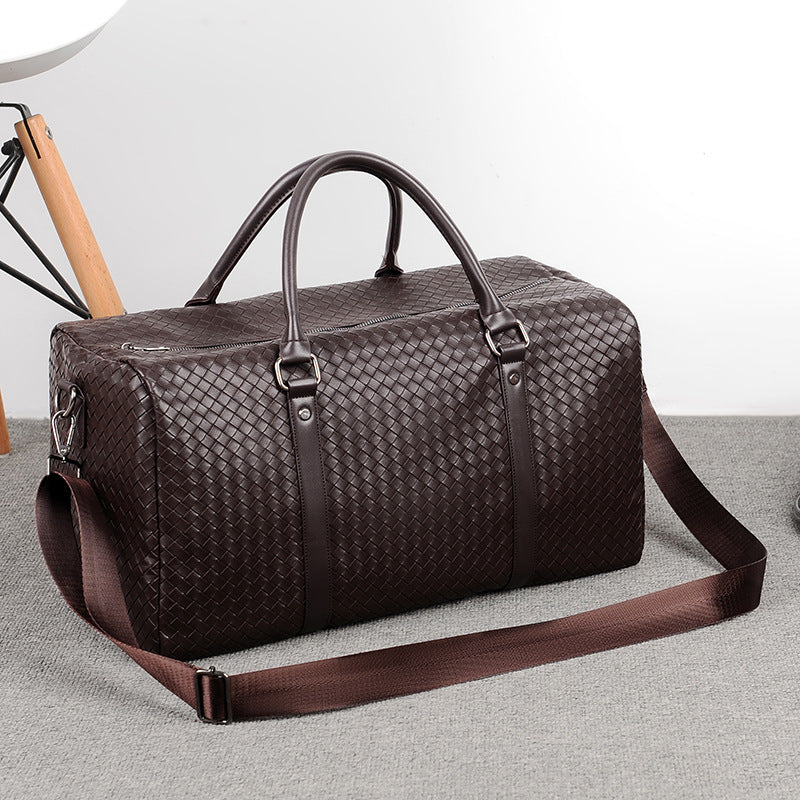 Elegant Braided Leather Duffel Bag Stornfield