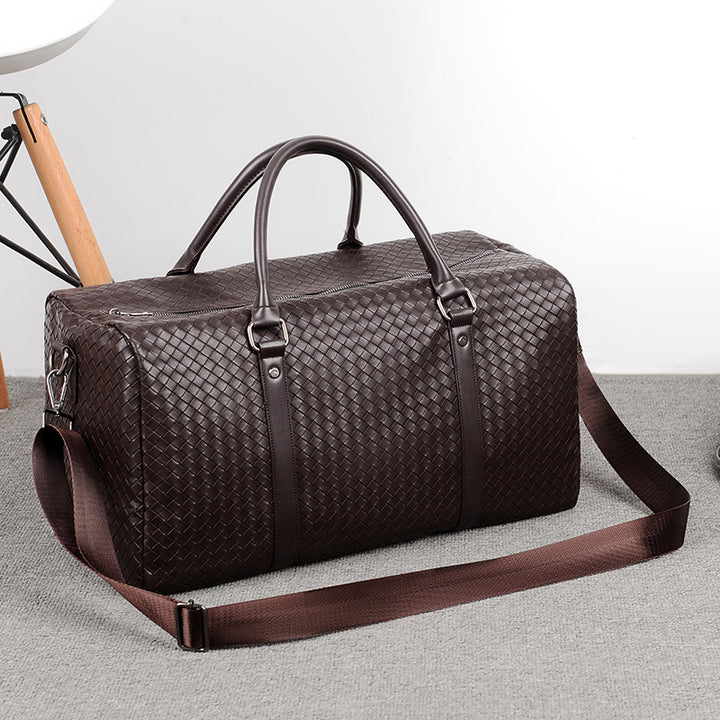 Elegant Braided Leather Duffel Bag Stornfield