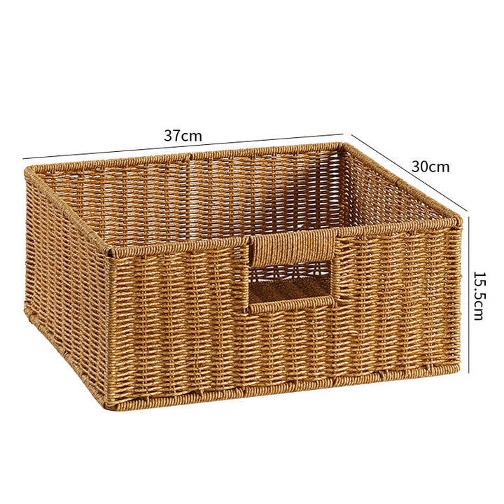Handwoven Rectangular Storage Basket with Cut-Out Handles Stornfield