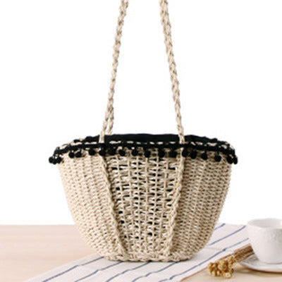 Basket bag with decorative, fringed edge Stornfield