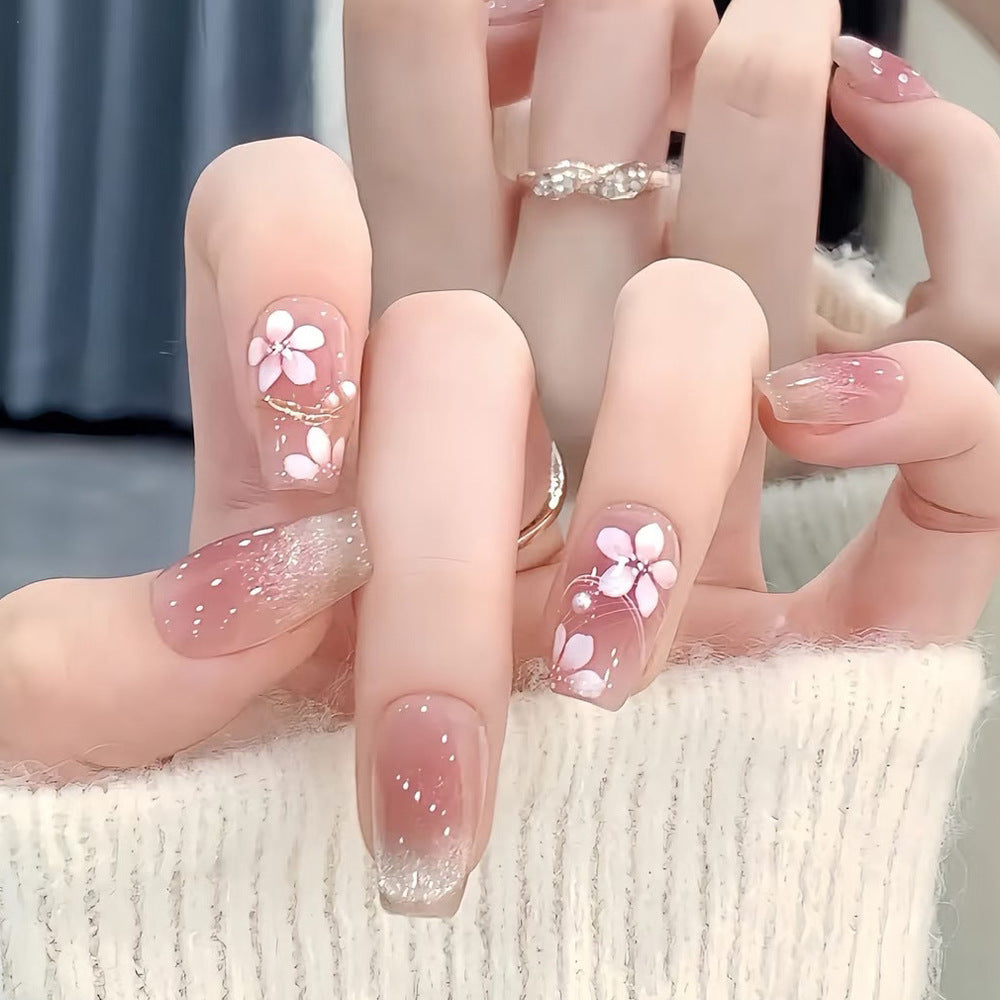 Elegant Floral Print Press-On Nails Stornfield